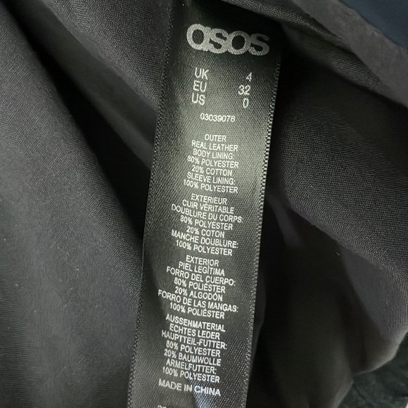 ASOS Suede & Leather Navy Biker Jacket Size 0 - Like New! - Picture 5 of 5